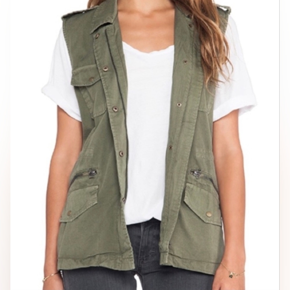 Velvet by Graham & Spencer Khaki Cargo Vest